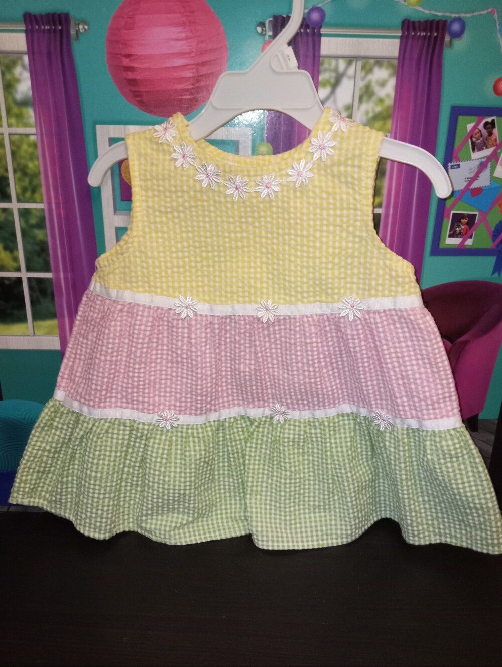 Bonnie Baby 24 months Baby Flower Gingham Dress